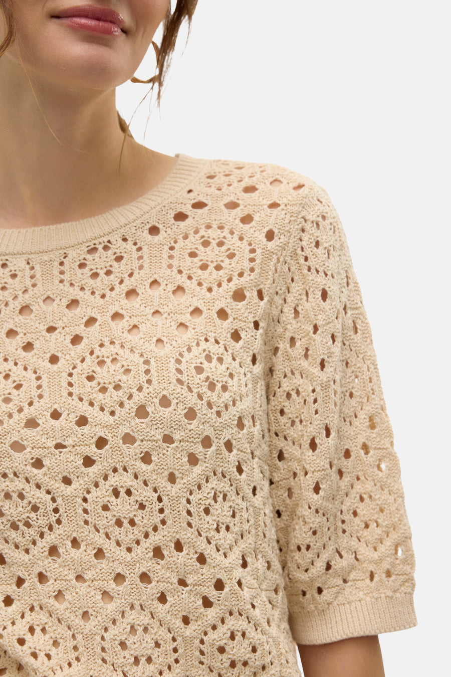 Trui met ronde hals Beige - VERO MODA®
