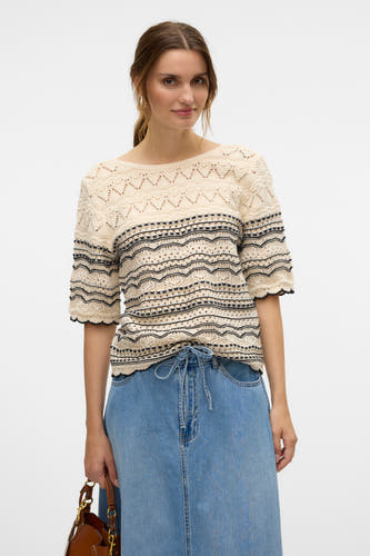 Trui met ronde hals Ecru - VERO MODA®