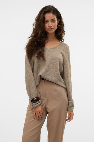 Trui met V-hals Bruin - VERO MODA®