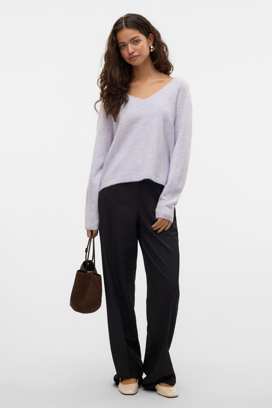 Trui met V-hals Paars - VERO MODA®