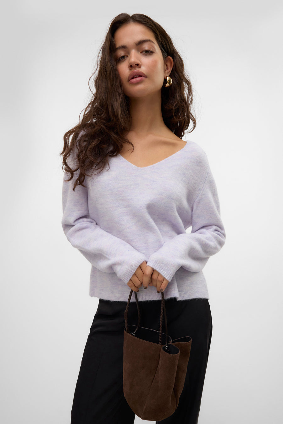 Trui met V-hals Paars - VERO MODA®