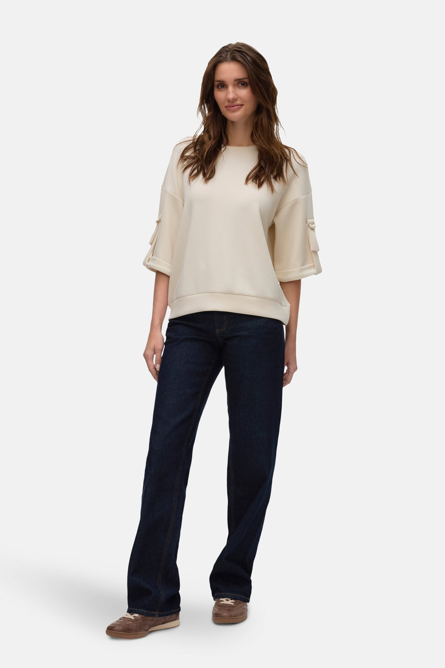 Sweater met ronde hals Ecru - VERO MODA®