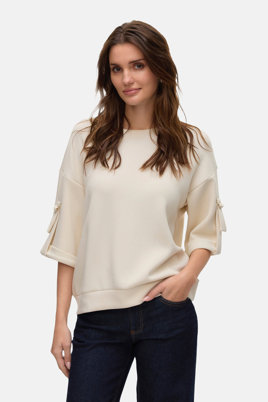 Sweater met ronde hals Ecru - VERO MODA®
