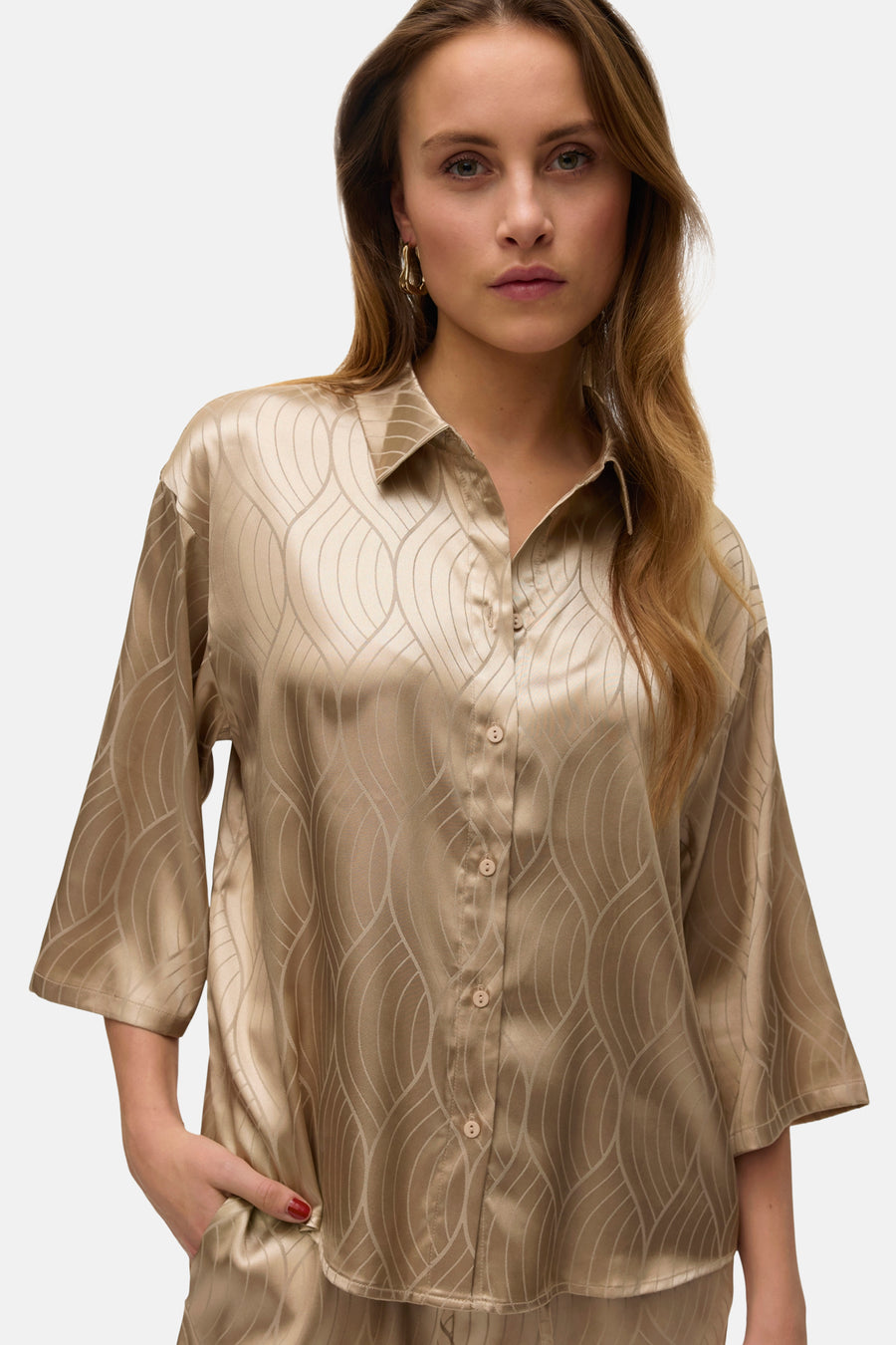 Hemd (korte mouwen) Beige - VERO MODA®