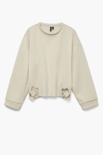 Sweater met ronde hals Ecru - VERO MODA®