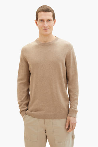 Trui met ronde hals Beige - TOM TAILOR