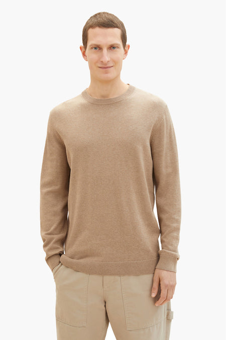 Trui met ronde hals Beige - TOM TAILOR