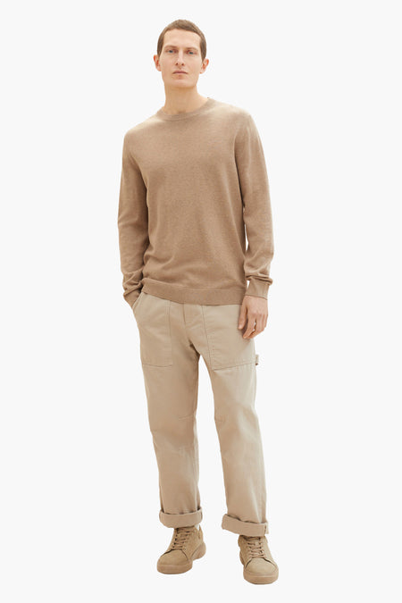 Trui met ronde hals Beige - TOM TAILOR