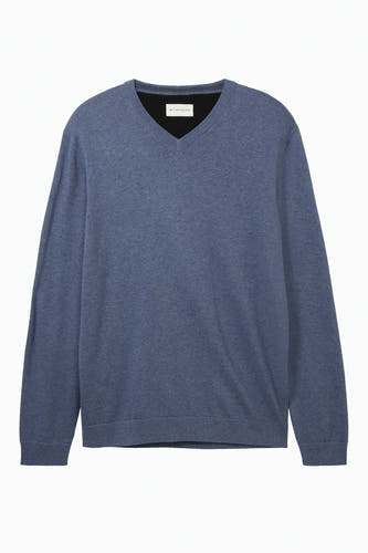 Trui met V-hals Blauw - TOM TAILOR