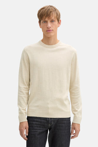 Trui met ronde hals Beige - TOM TAILOR