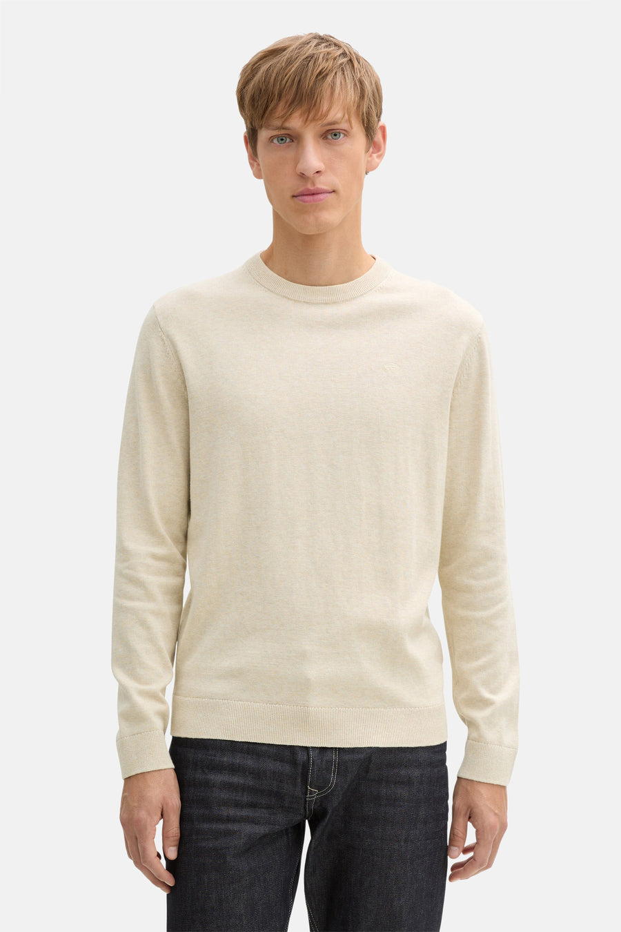 Trui met ronde hals Beige - TOM TAILOR