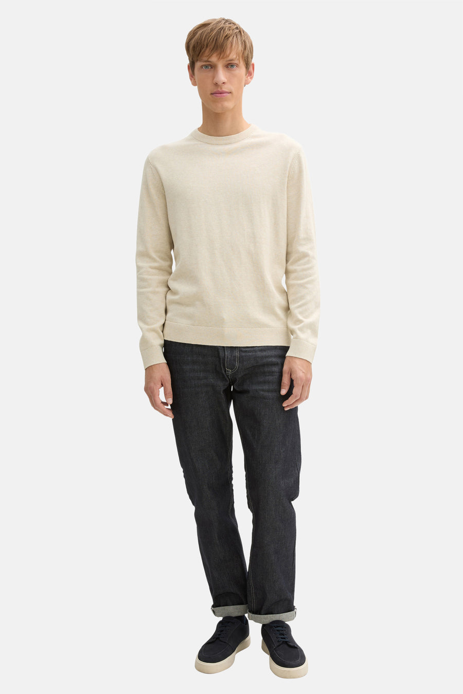Trui met ronde hals Beige - TOM TAILOR