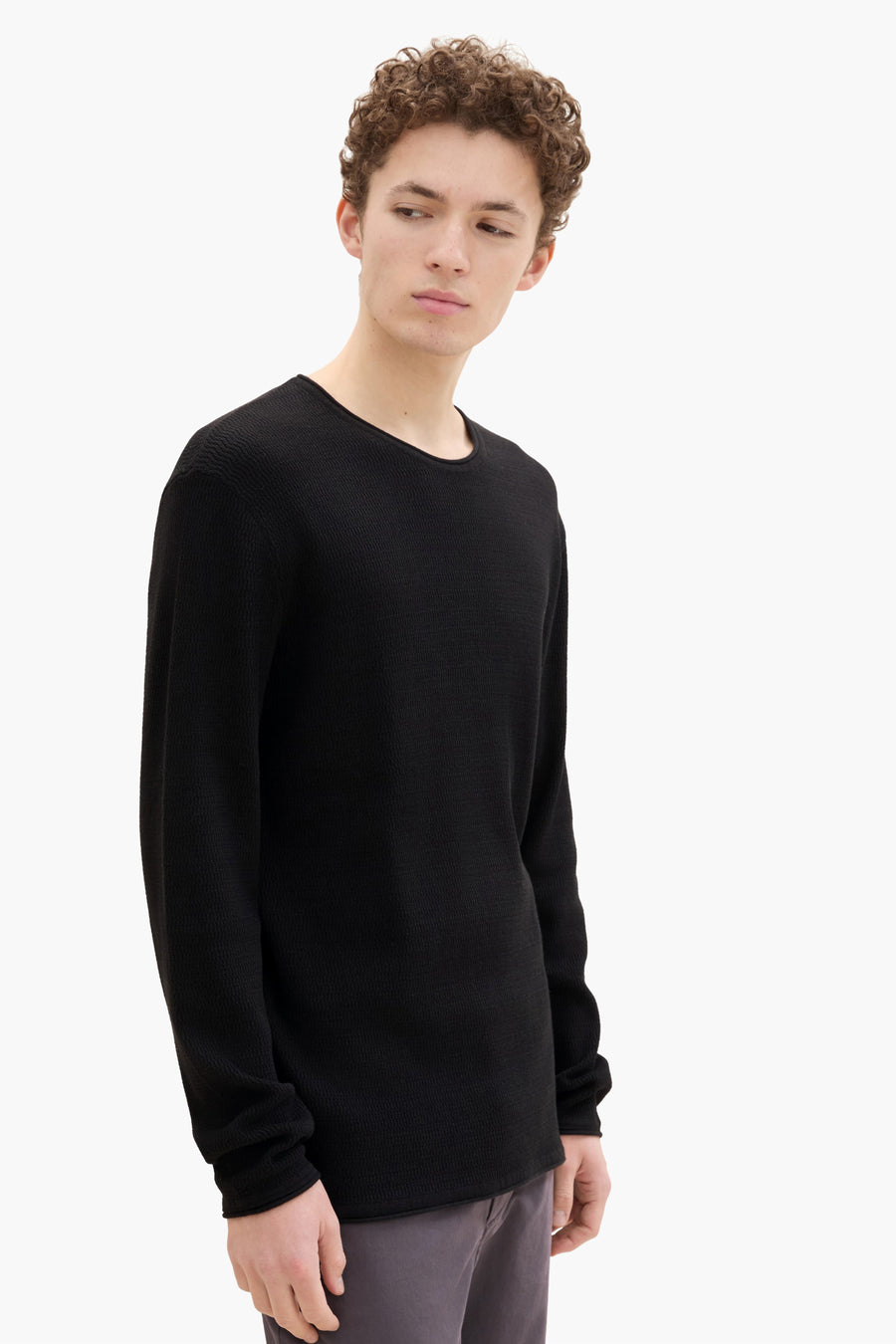 Trui met ronde hals Zwart - TOM TAILOR