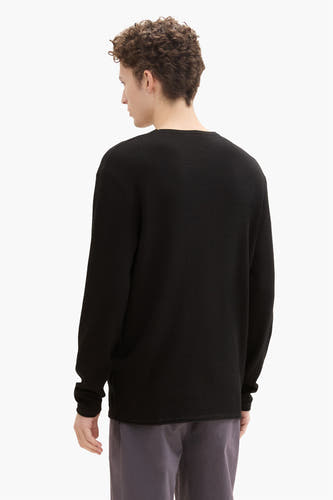 Trui met ronde hals Zwart - TOM TAILOR