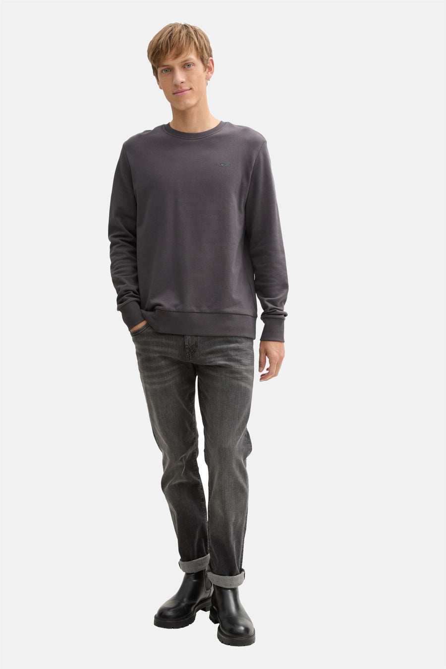 Sweater met ronde hals Grijs - TOM TAILOR