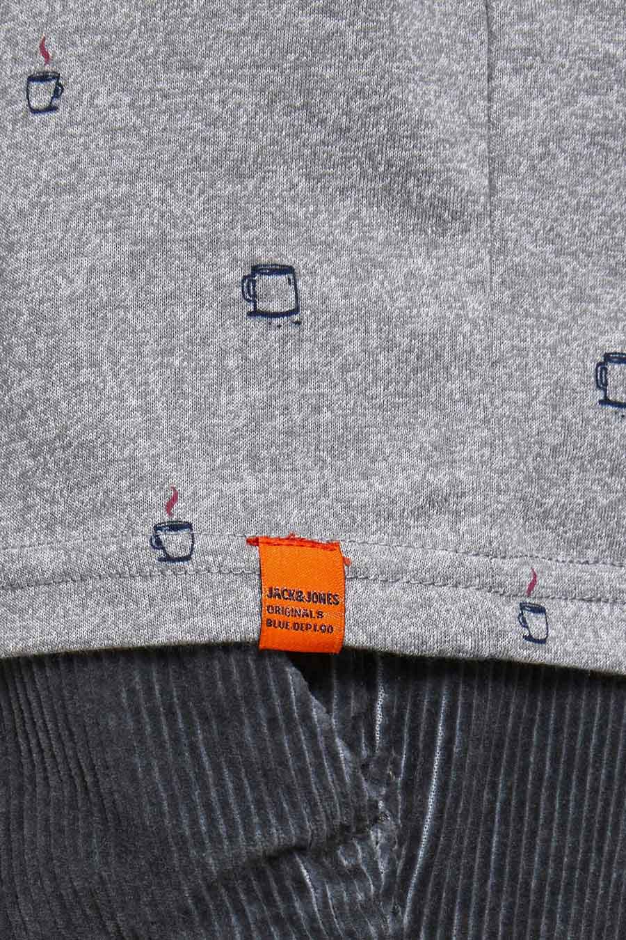 T-shirt (korte mouwen) Grijs - ORIGINALS BY JACK & JONES