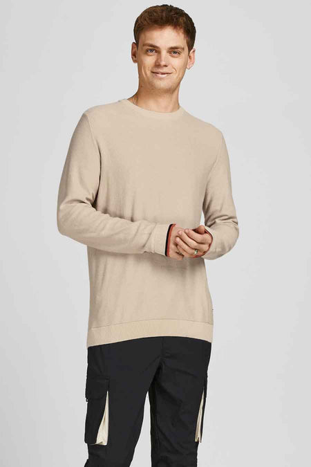 Trui met ronde hals Beige - CORE BY JACK & JONES