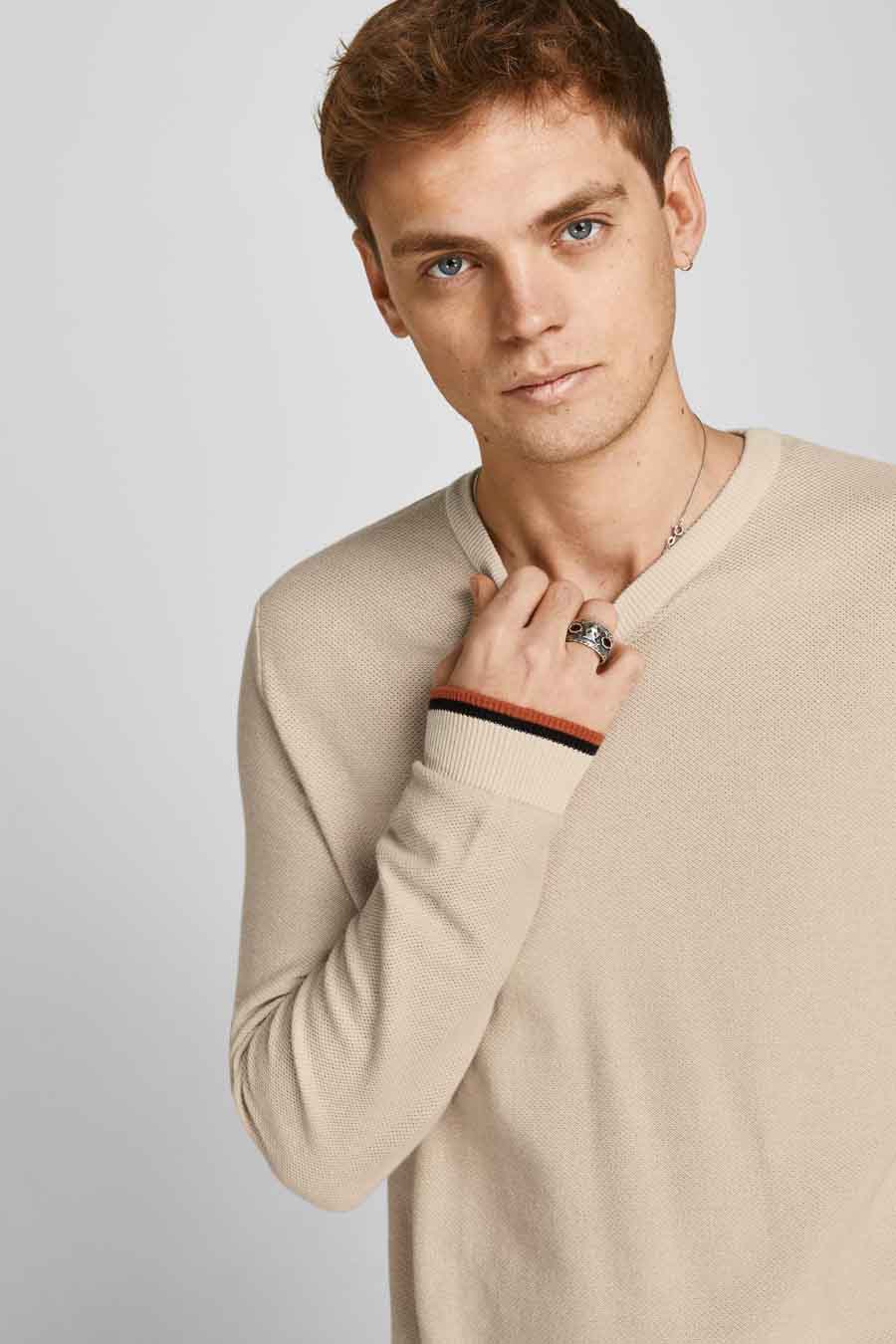 Trui met ronde hals Beige - CORE BY JACK & JONES