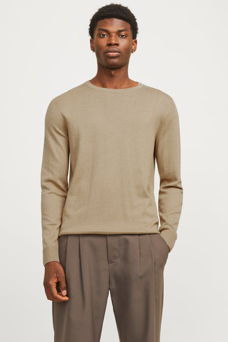 Trui met ronde hals Beige - PREMIUM BLUE by JACK & JONES