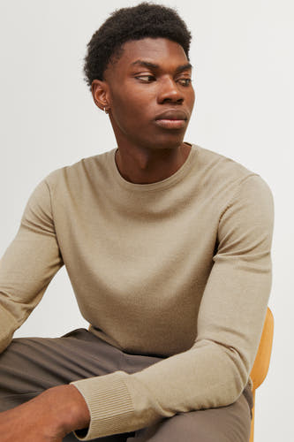 Trui met ronde hals Beige - PREMIUM BLUE by JACK & JONES