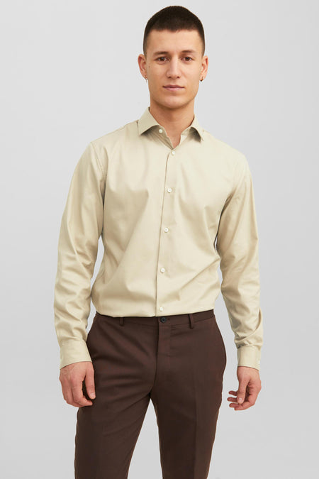 Hemd (lange mouwen) Beige - PREMIUM by JACK & JONES