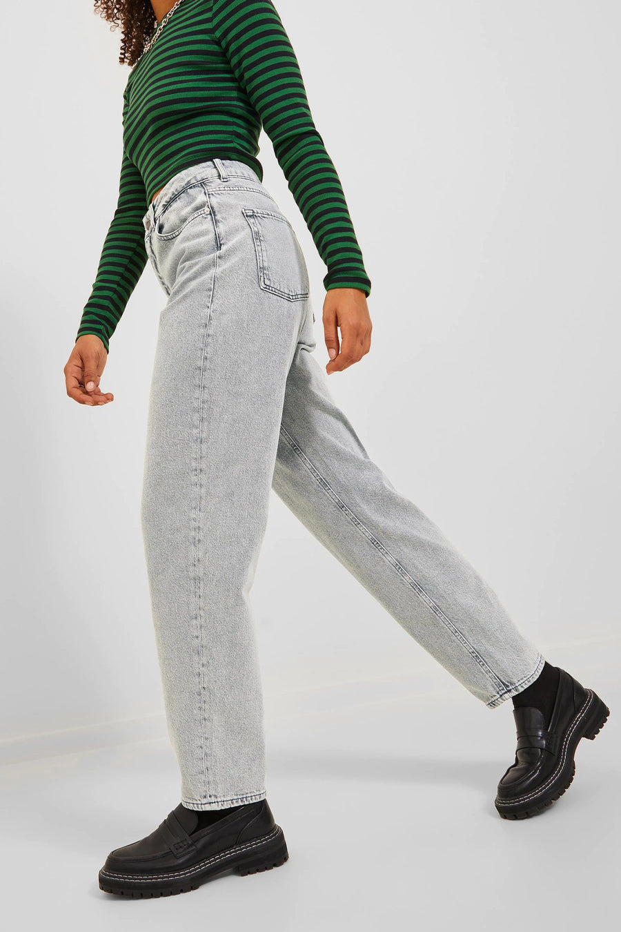 Mom jeans - light grey denim
