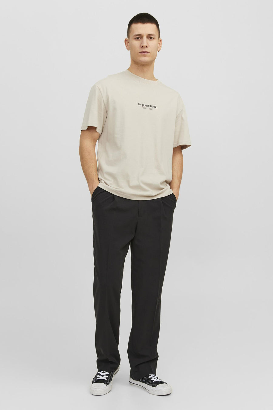 T-shirt (korte mouwen) Ecru - ORIGINALS BY JACK & JONES