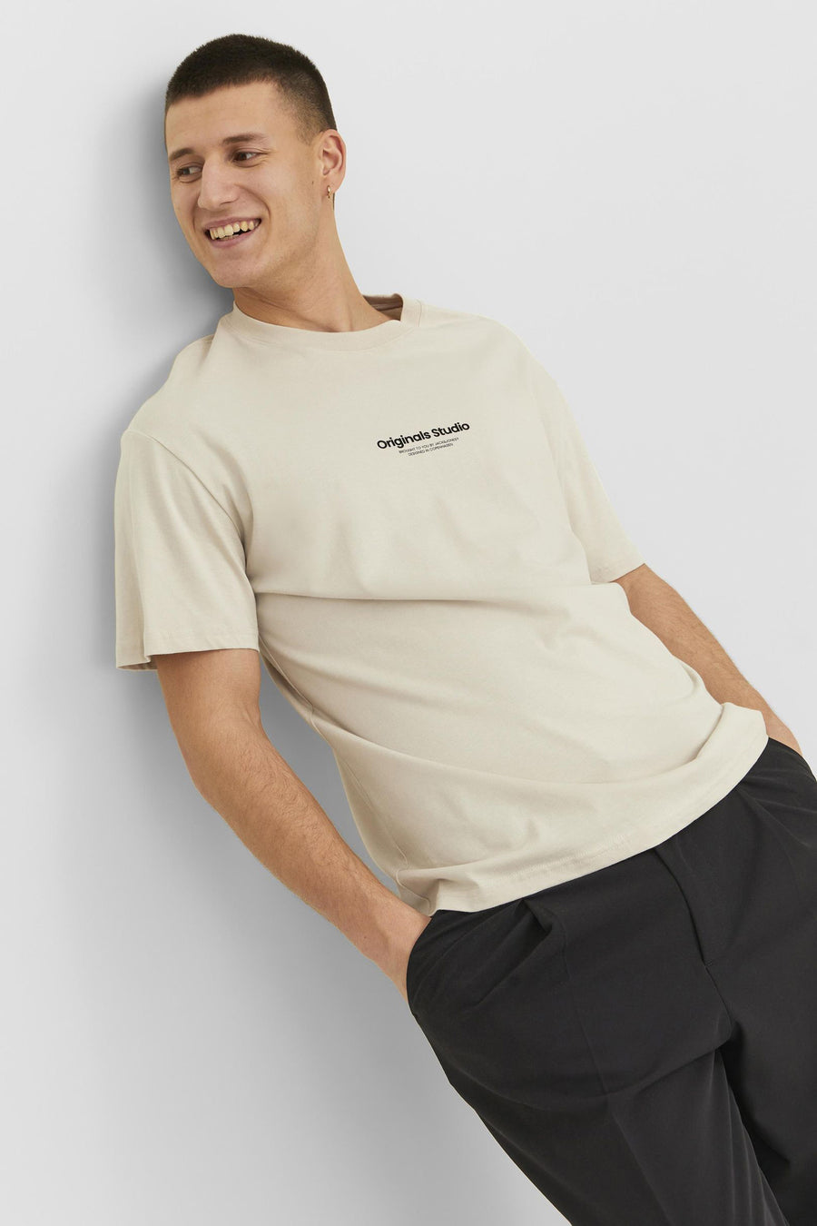 T-shirt (korte mouwen) Ecru - ORIGINALS BY JACK & JONES