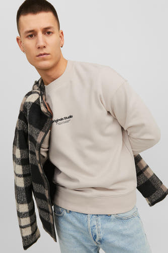 Sweater met ronde hals Ecru - ORIGINALS BY JACK & JONES