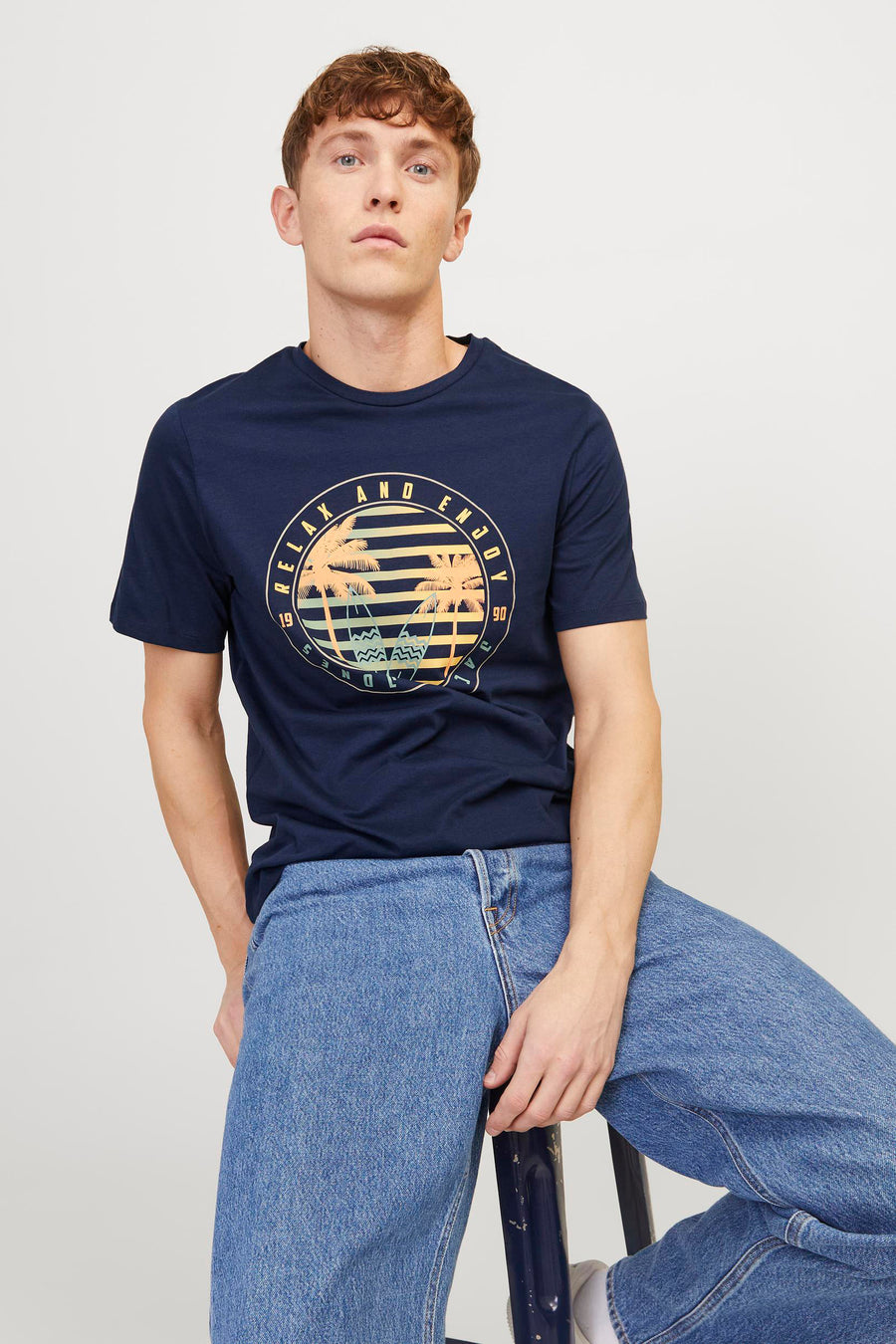 T-shirt (korte mouwen) Blauw - ORIGINALS BY JACK & JONES