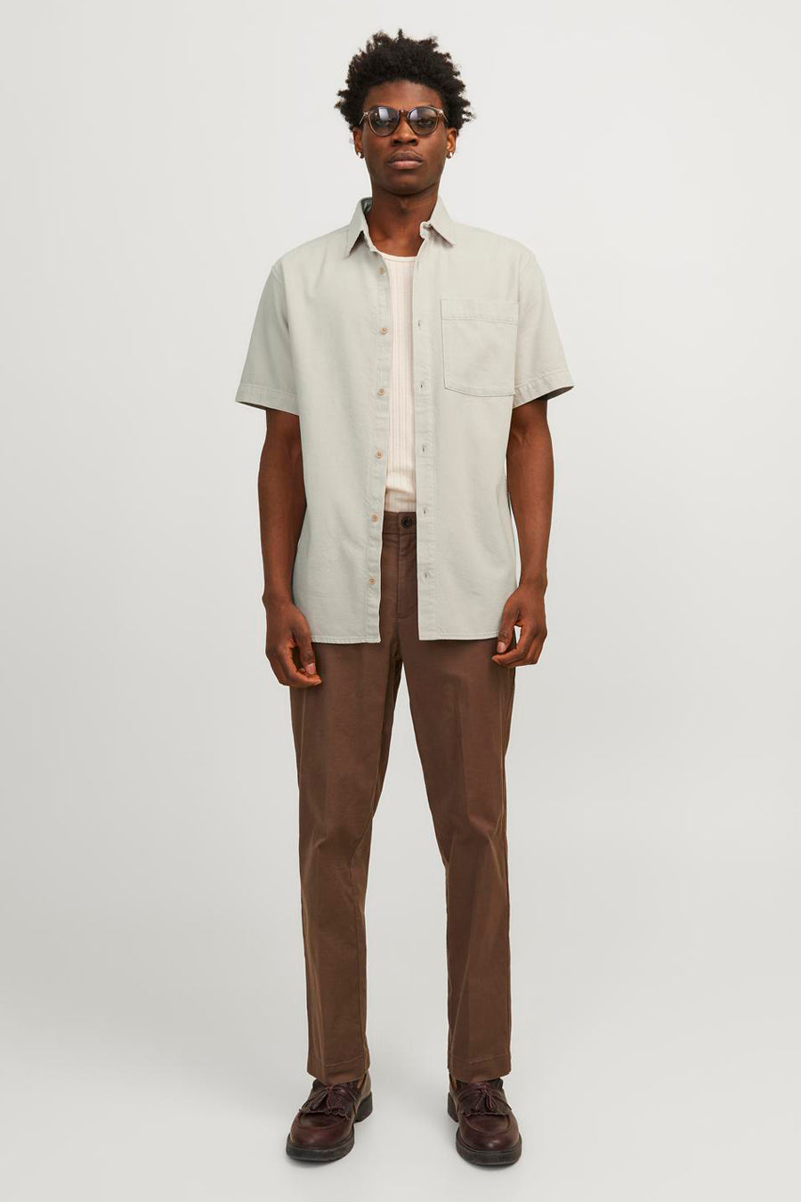 Hemd (korte mouwen) Ecru - JACK & JONES JEANS INTELLIGENCE