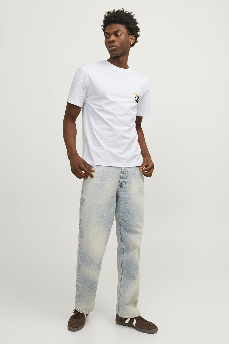 T-shirt (korte mouwen) Wit - ORIGINALS BY JACK & JONES