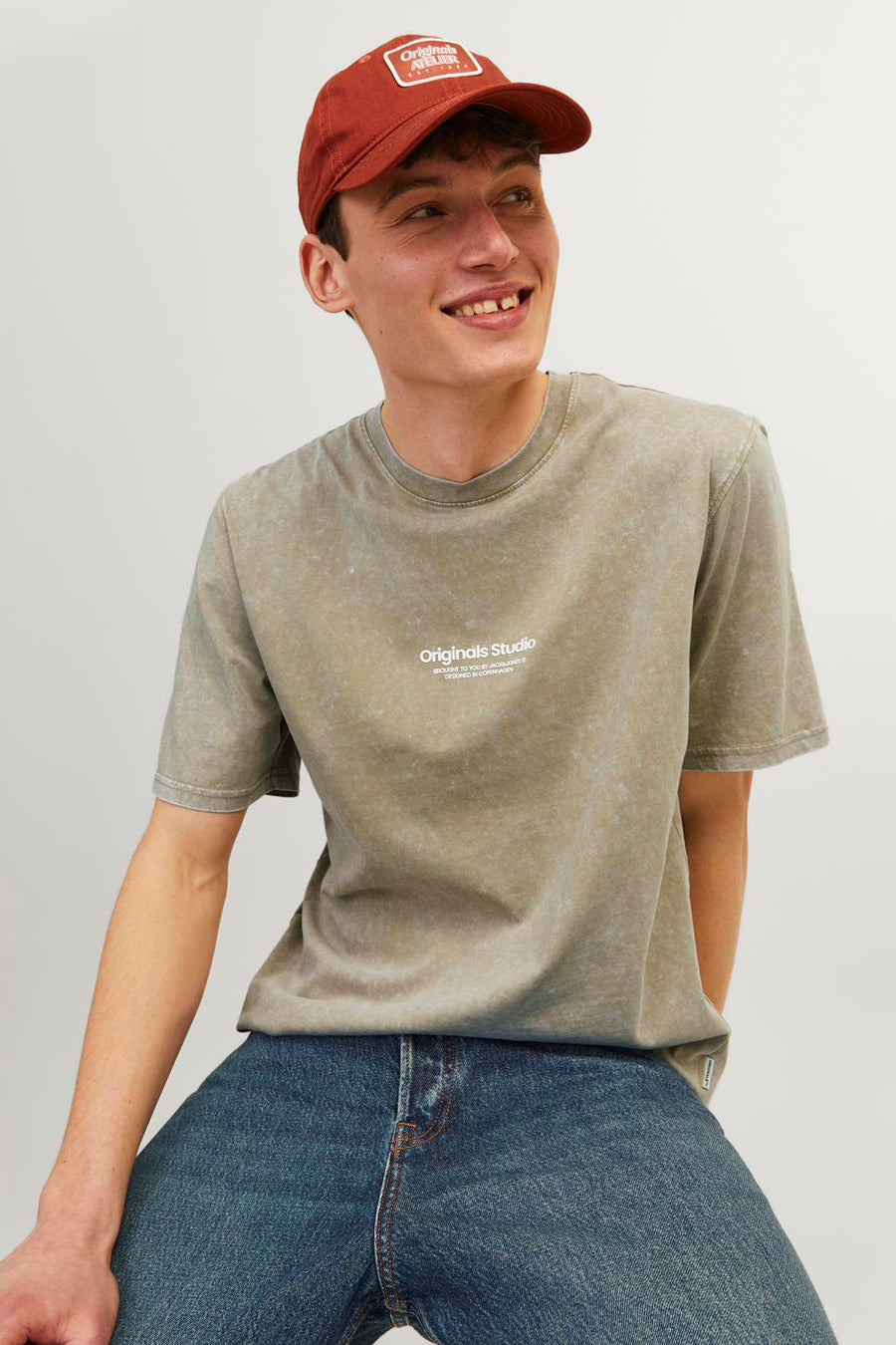 T-shirt (korte mouwen) Groen - ORIGINALS BY JACK & JONES