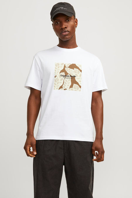 T-shirt (korte mouwen) Wit - ORIGINALS BY JACK & JONES