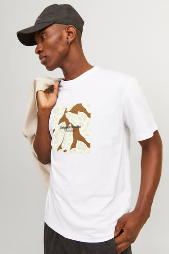 T-shirt (korte mouwen) Wit - ORIGINALS BY JACK & JONES