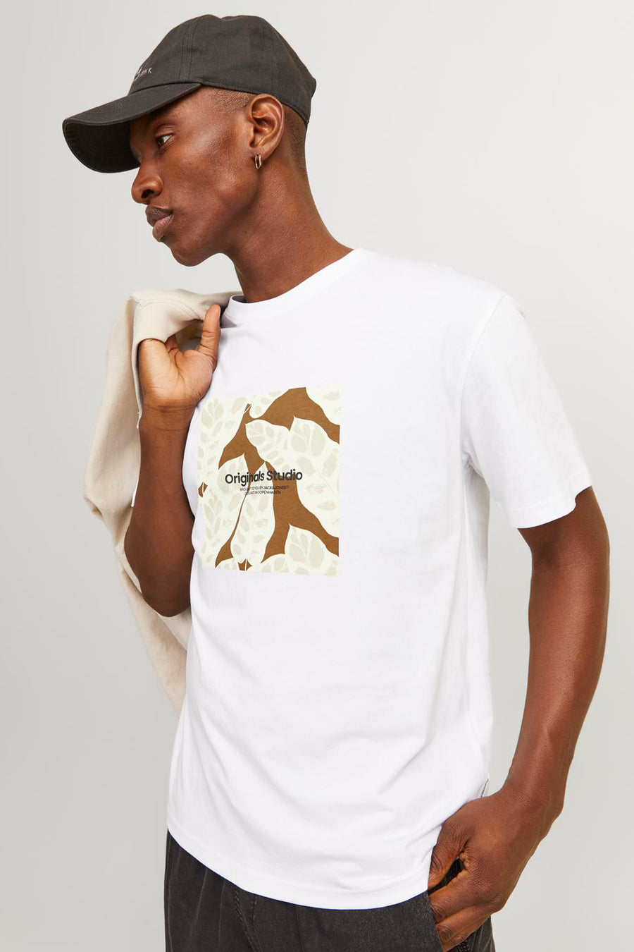 T-shirt (korte mouwen) Wit - ORIGINALS BY JACK & JONES