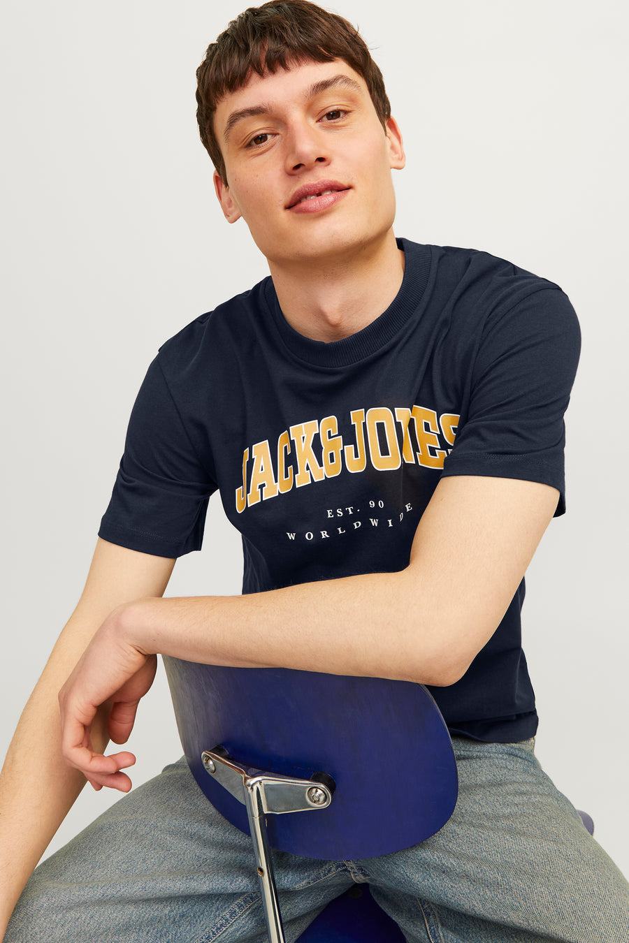 T-shirt (korte mouwen) Blauw - ORIGINALS BY JACK & JONES