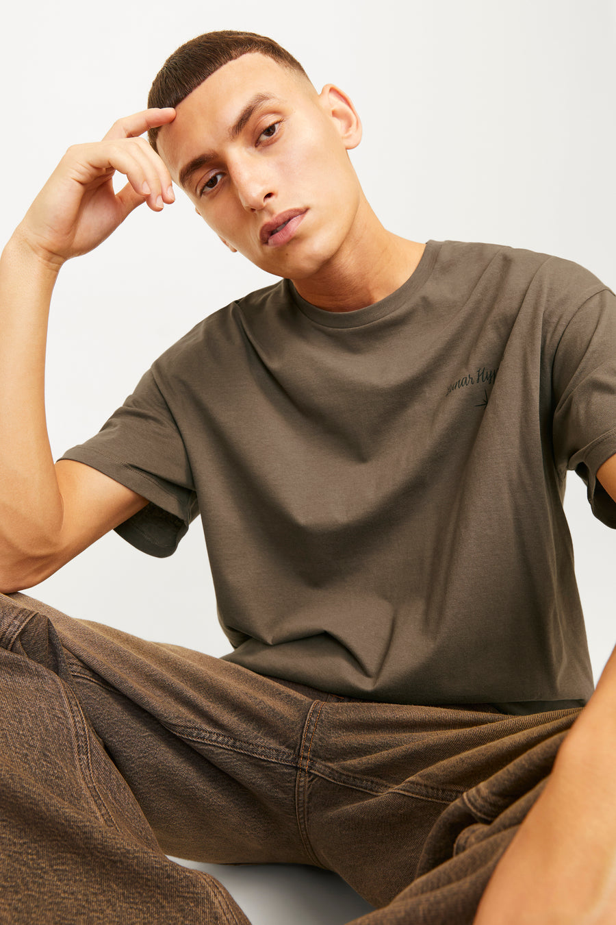 T-shirt (korte mouwen) Bruin - ORIGINALS BY JACK & JONES