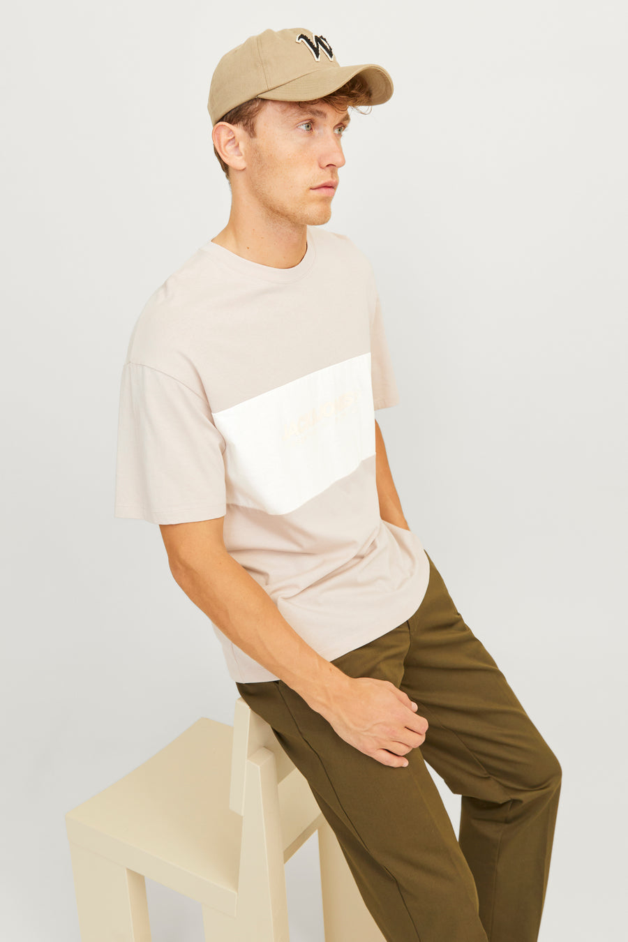 T-shirt (korte mouwen) Beige - CORE BY JACK & JONES
