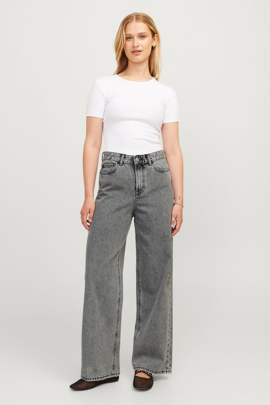 Jeans wide Mid grey denim - JJXX