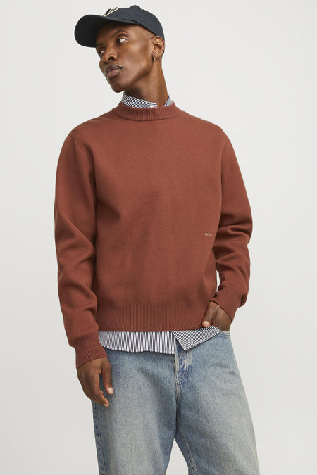 Trui met ronde hals Bruin - ORIGINALS BY JACK & JONES