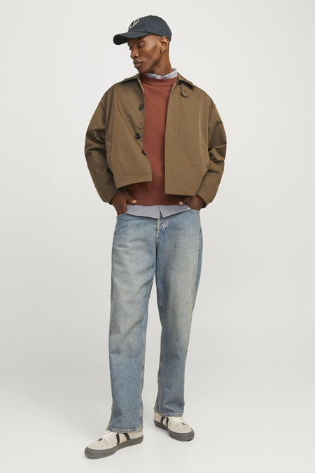 Trui met ronde hals Bruin - ORIGINALS BY JACK & JONES