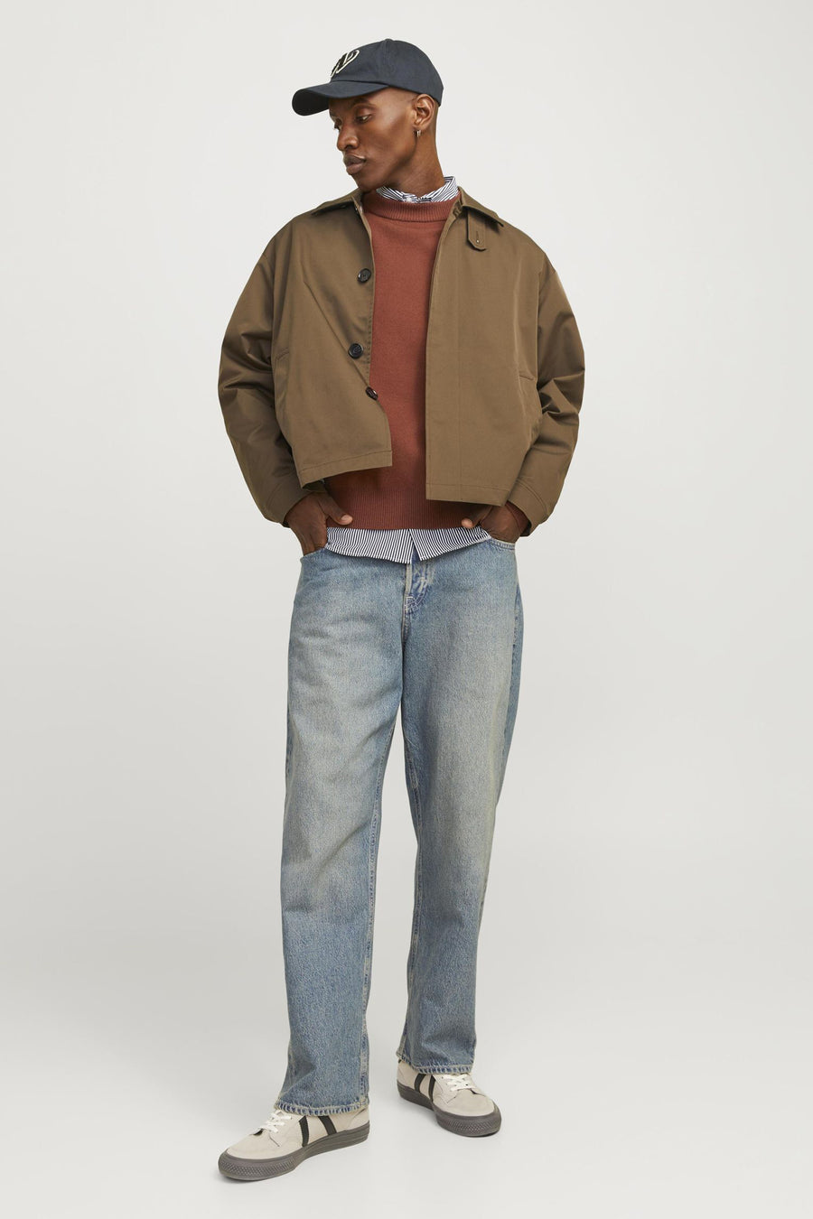 Trui met ronde hals Bruin - ORIGINALS BY JACK & JONES
