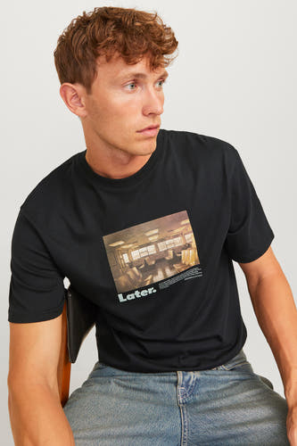 T-shirt (korte mouwen) Zwart - ORIGINALS BY JACK & JONES