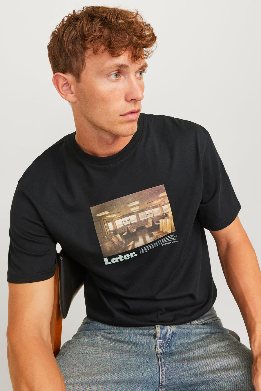 T-shirt (korte mouwen) Zwart - ORIGINALS BY JACK & JONES
