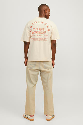 T-shirt (korte mouwen) Ecru - ORIGINALS BY JACK & JONES