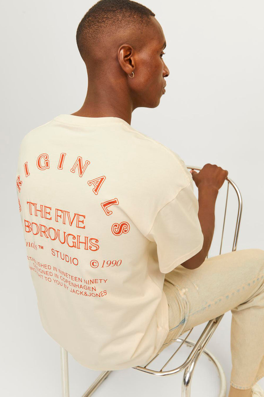 T-shirt (korte mouwen) Ecru - ORIGINALS BY JACK & JONES