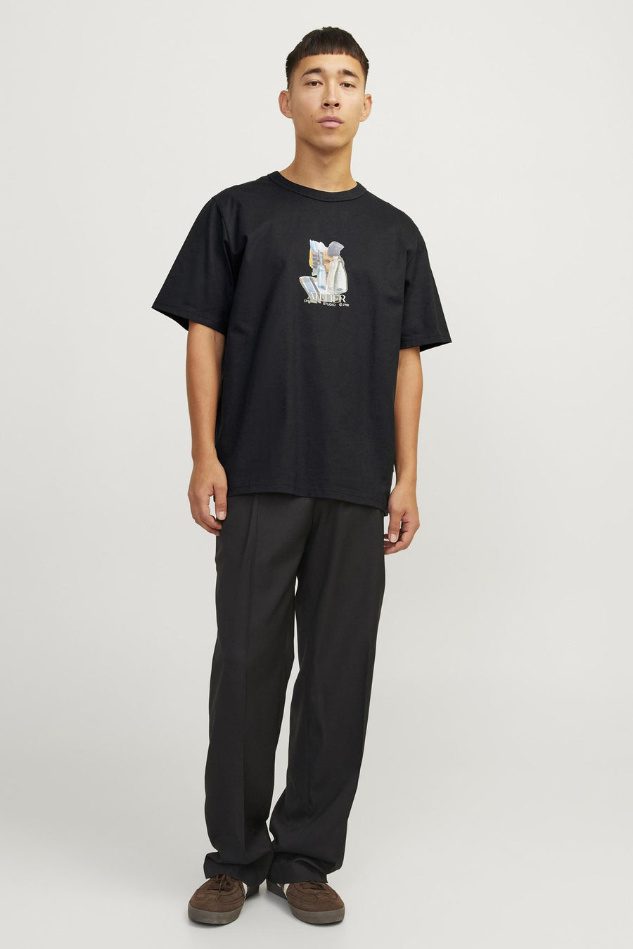T-shirt (korte mouwen) Zwart - ORIGINALS BY JACK & JONES