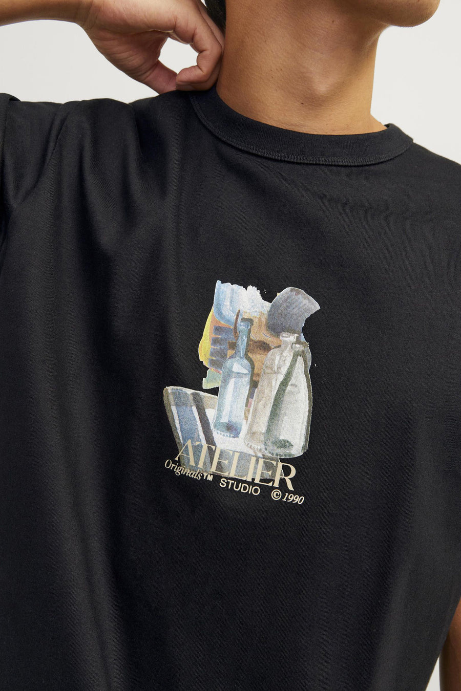 T-shirt (korte mouwen) Zwart - ORIGINALS BY JACK & JONES