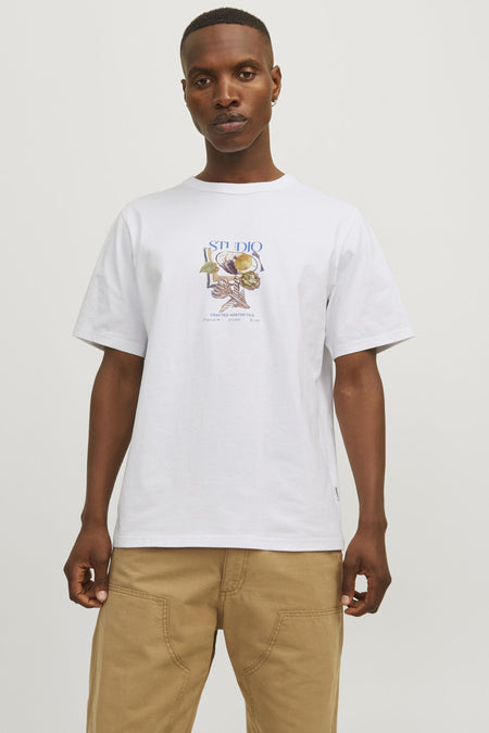 T-shirt (korte mouwen) Wit - ORIGINALS BY JACK & JONES
